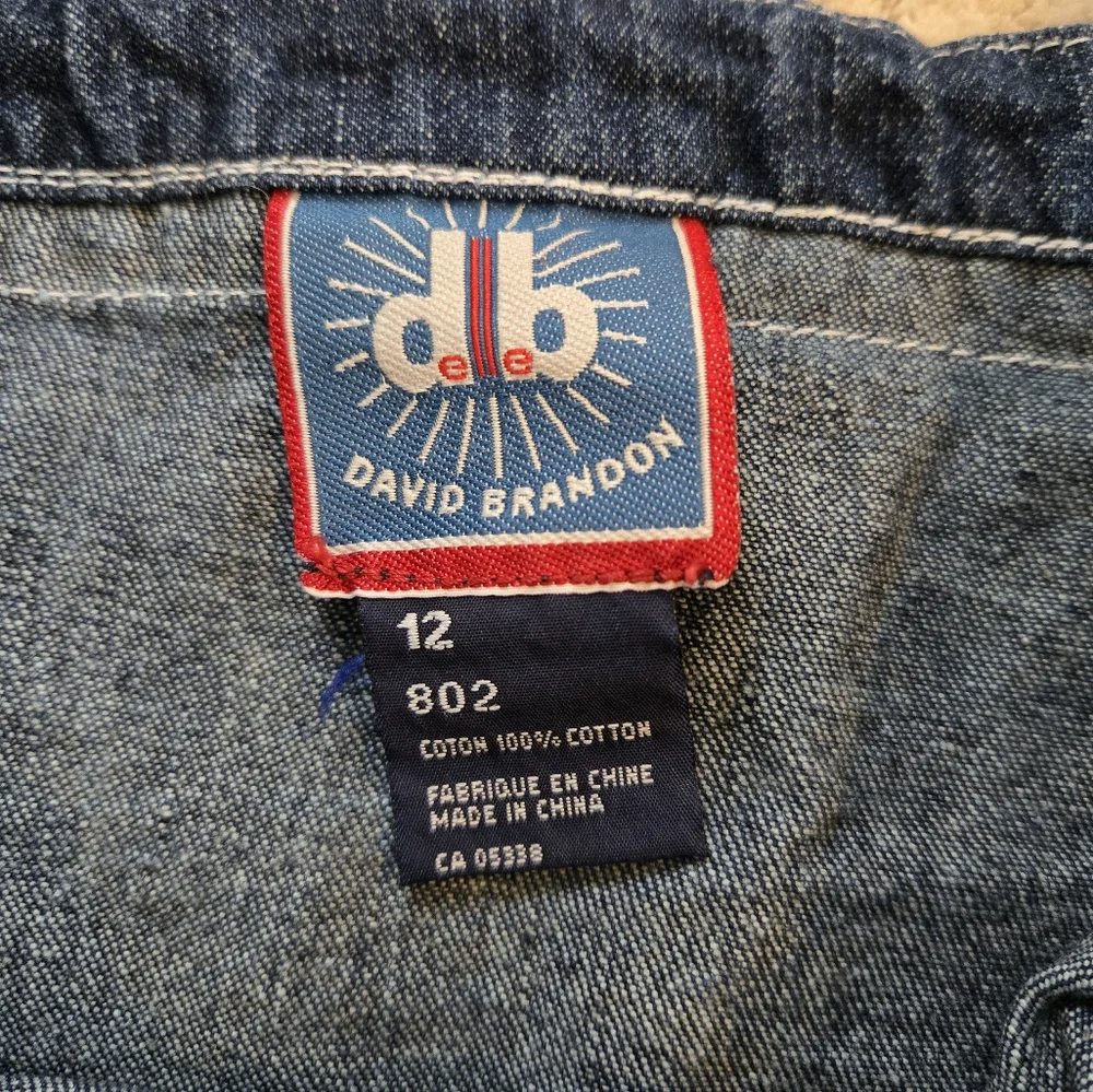 Vintage Y2K David Brandon Dark Blue Denim Drawstring Crop Top